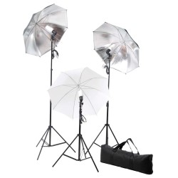 Ensemble d'éclairage de studio: Trépieds et parapluies 24 watts   