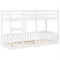 Lit superposé Blanc 75x190 cm Bois de pin massif 