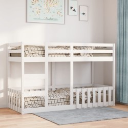 Lit superposé Blanc 75x190 cm Bois de pin massif 