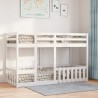 Lit superposé Blanc 75x190 cm Bois de pin massif 