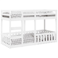 Lit superposé Blanc 75x190 cm Bois de pin massif 
