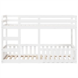 Lit superposé Blanc 75x190 cm Bois de pin massif 