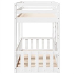 Lit superposé Blanc 75x190 cm Bois de pin massif 