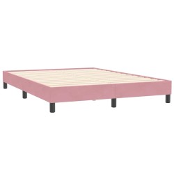 Cadre de lit sans matelas rose 140x210 cm velours 