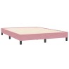 Cadre de lit sans matelas rose 140x210 cm velours 