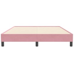 Cadre de lit sans matelas rose 140x210 cm velours 