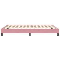 Cadre de lit sans matelas rose 140x210 cm velours 
