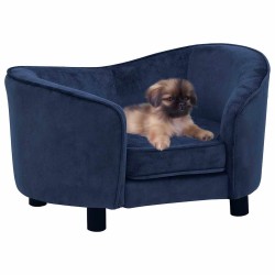 Canapé pour chien Bleu 69x49x40 cm Peluche 