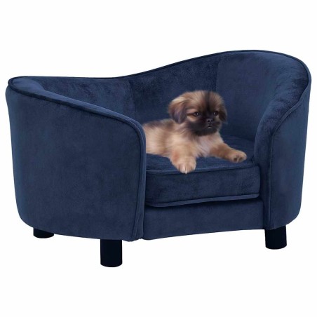 Canapé pour chien Bleu 69x49x40 cm Peluche 