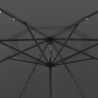 Parasol de jardin avec lumières LED et mât en métal anthracite 