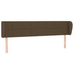 Tête de lit avec oreilles Marron foncé 183x23x78/88 cm Tissu 