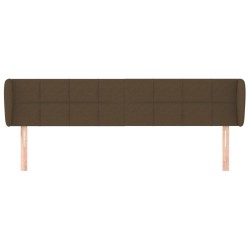 Tête de lit avec oreilles Marron foncé 183x23x78/88 cm Tissu 