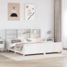 Lit bibliothèque sans matelas blanc 200x200 cm bois massif 