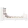 Lit bibliothèque sans matelas blanc 200x200 cm bois massif 