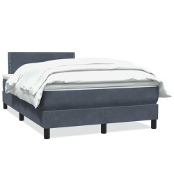 Sommier à lattes de lit et matelas gris foncé 120x210cm velours 
