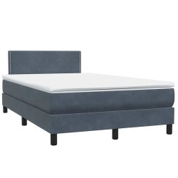 Sommier à lattes de lit et matelas gris foncé 120x210cm velours 