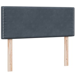 Sommier à lattes de lit et matelas gris foncé 120x210cm velours 