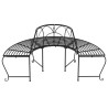Banc demi-circulaire tour d'arbre lot de 2 Ø159 cm Noir Acier 