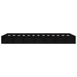 Cadre de lit sans matelas noir 75x190 cm bois massif 