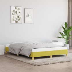 Cadre de lit sans matelas vert 140x190 cm tissu 