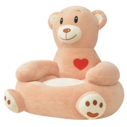 Chaise pour enfants en peluche ours Marron  