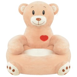 Chaise pour enfants en peluche ours Marron  