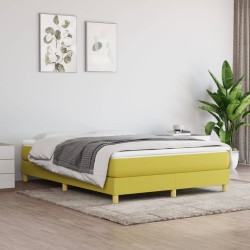 Cadre de lit sans matelas vert 140x190 cm tissu 