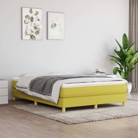 Cadre de lit sans matelas vert 140x190 cm tissu 