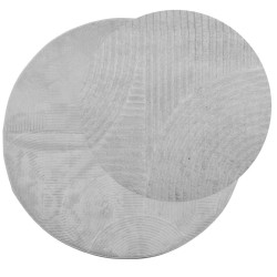 Tapis IZA poils courts style scandinave gris Ø 80 cm 