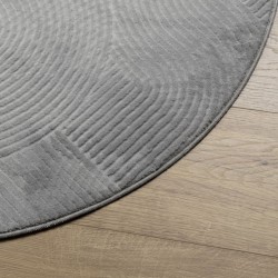 Tapis IZA poils courts style scandinave gris Ø 80 cm 
