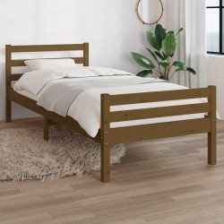 Cadre de lit sans matelas marron miel bois massif 100x200 cm 