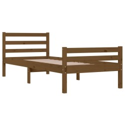 Cadre de lit sans matelas marron miel bois massif 100x200 cm 
