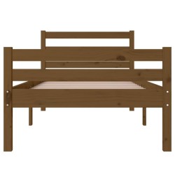 Cadre de lit sans matelas marron miel bois massif 100x200 cm 