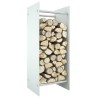 Portant de bois de chauffage Blanc 40x35x100 cm Verre trempé 