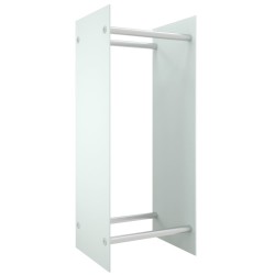 Portant de bois de chauffage Blanc 40x35x100 cm Verre trempé 