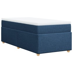 Sommier à lattes de lit avec matelas Bleu 90x190 cm Tissu 