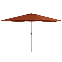Parasol de jardin avec mât en métal 390 cm terre cuite 