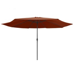 Parasol de jardin avec mât en métal 390 cm terre cuite 