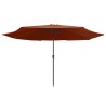 Parasol de jardin avec mât en métal 390 cm terre cuite 