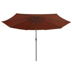Parasol de jardin avec mât en métal 390 cm terre cuite 