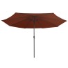 Parasol de jardin avec mât en métal 390 cm terre cuite 
