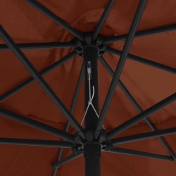 Parasol de jardin avec mât en métal 390 cm terre cuite 