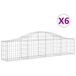 Paniers à gabions arqués 6 pcs 200x30x40/60 cm Fer galvanisé 