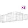 Paniers à gabions arqués 6 pcs 200x30x40/60 cm Fer galvanisé 