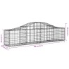 Paniers à gabions arqués 6 pcs 200x30x40/60 cm Fer galvanisé 