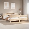 Lit bibliothèque sans matelas 200x200 cm bois massif de pin 