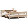 Lit bibliothèque sans matelas 200x200 cm bois massif de pin 