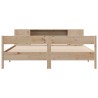 Lit bibliothèque sans matelas 200x200 cm bois massif de pin 