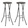 Tabouret de bar pliable lot de 2 PEHD et acier Aspect rotin 