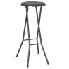 Tabouret de bar pliable lot de 2 PEHD et acier Aspect rotin 